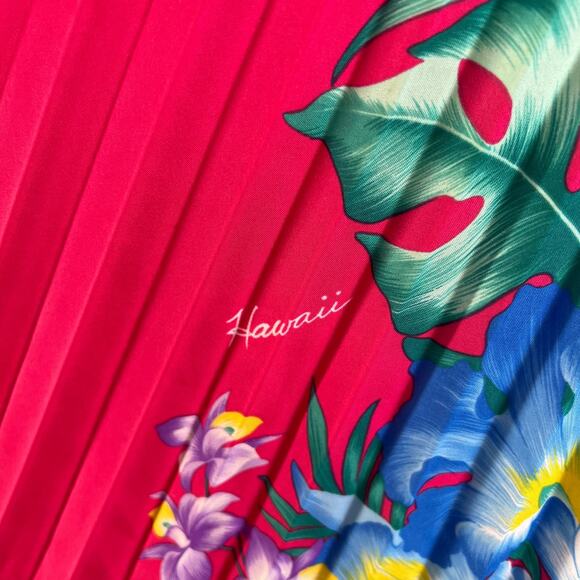 Royal Creations Pleated Floral Caftan Hawaiian Printed Pink - Picture 5 of 7